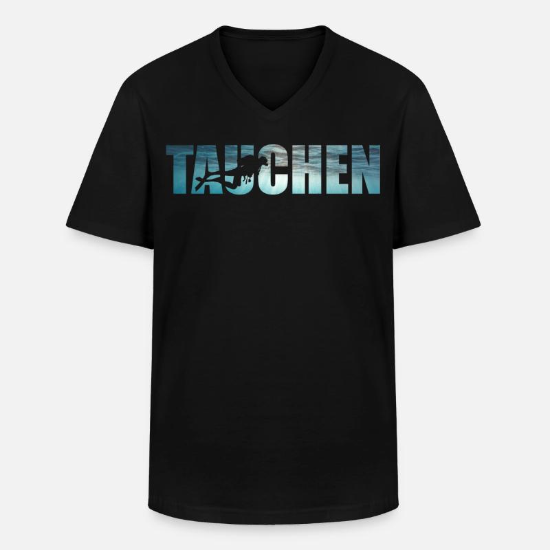 Taucher Dive Divemaster Tauchen Diver - Männer-T-Shirt mit V-Ausschnitt - Schwarz