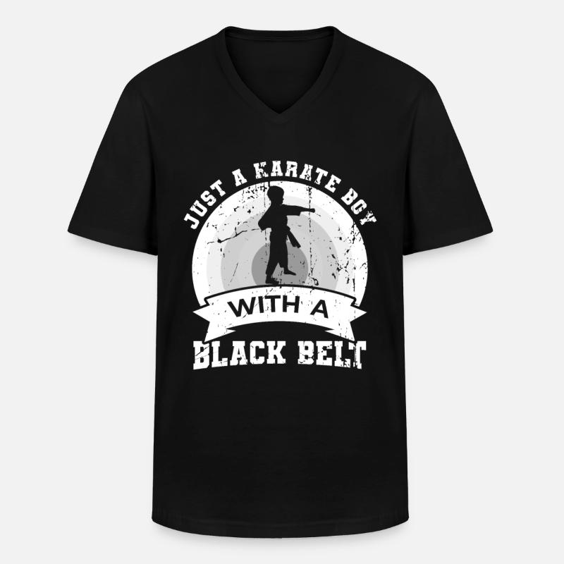 Karate Junge - Männer-T-Shirt mit V-Ausschnitt - Schwarz