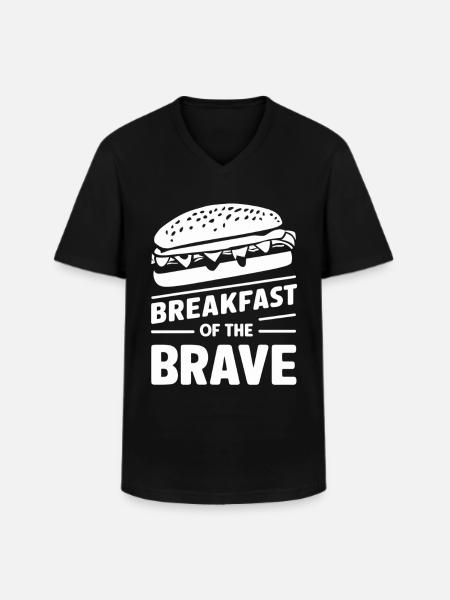 Breakfast of the Brave Sandwich - Männer-T-Shirt mit V-Ausschnitt - Schwarz