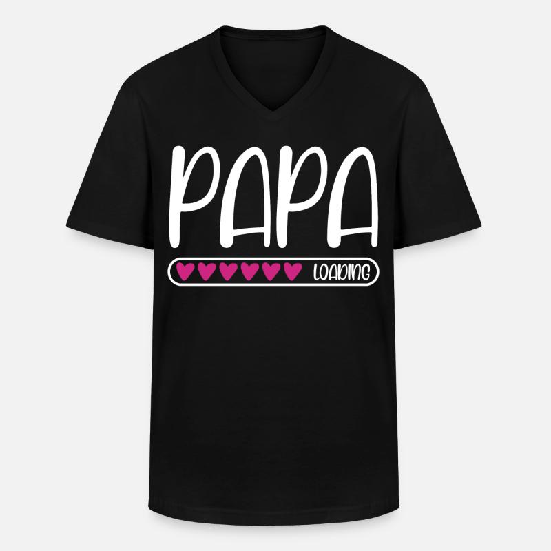 Papa loading - Männer-T-Shirt mit V-Ausschnitt - Schwarz
