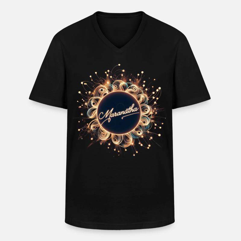 Maranatha Lichtkugel mit Strahlenkranz - Männer-T-Shirt mit V-Ausschnitt - Schwarz