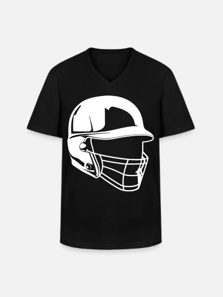 Baseball Helmet Drawing - Men's V-Neck T-Shirt - black