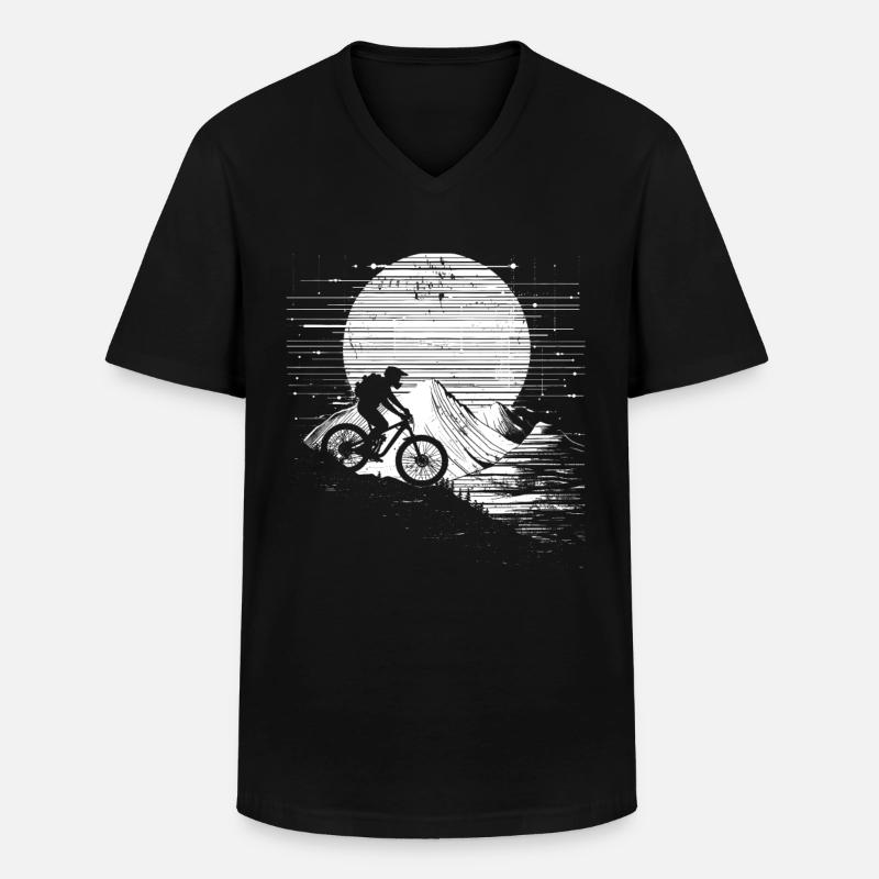 Mountainbiker Skizze - Männer-T-Shirt mit V-Ausschnitt - Schwarz