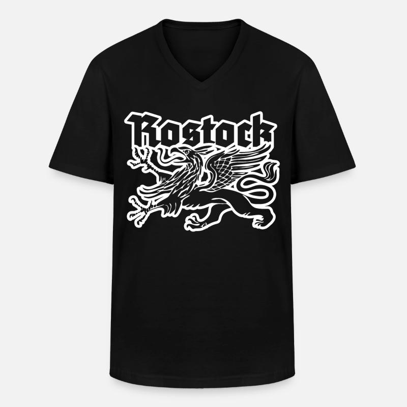 Rostock - Männer-T-Shirt mit V-Ausschnitt - Schwarz