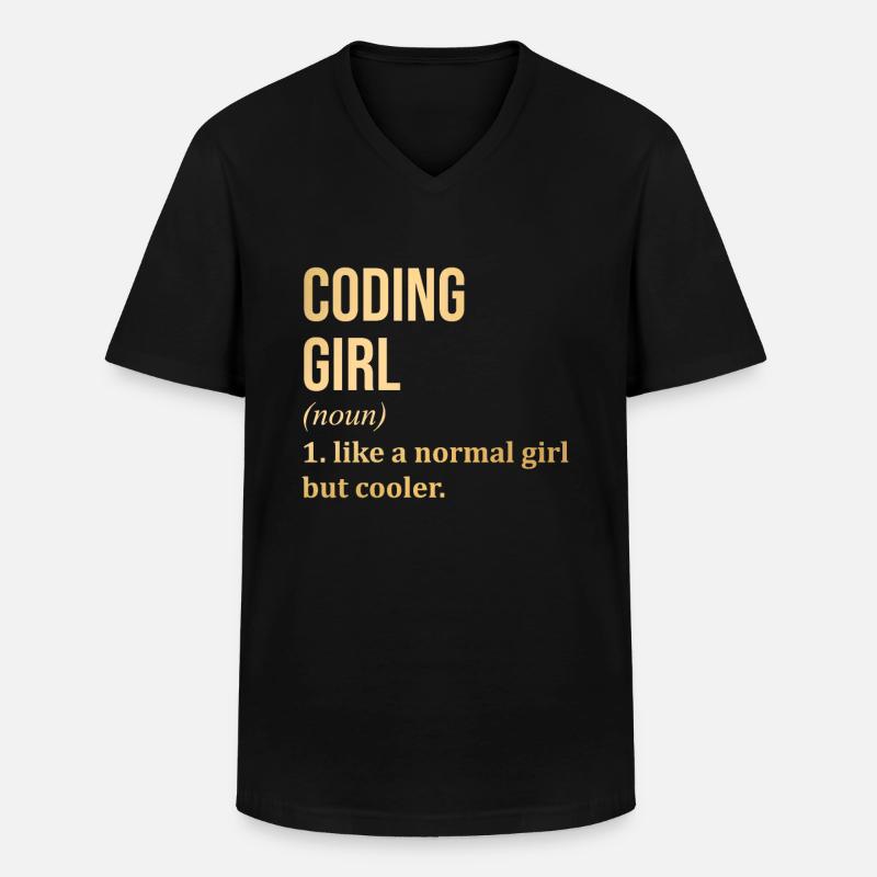 Coding - Men's V-Neck T-Shirt - black