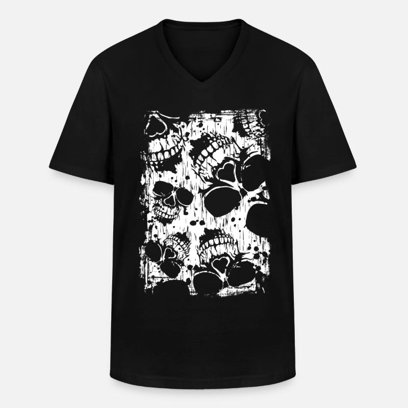 Fierce Skull - Männer-T-Shirt mit V-Ausschnitt - Schwarz