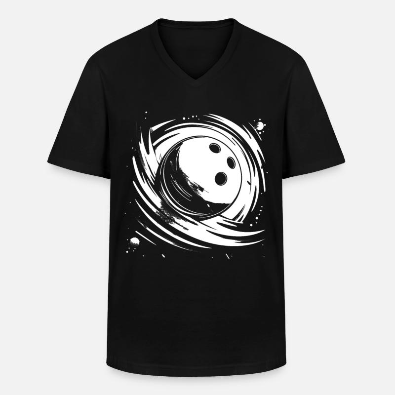 Bowling - Männer-T-Shirt mit V-Ausschnitt - Schwarz