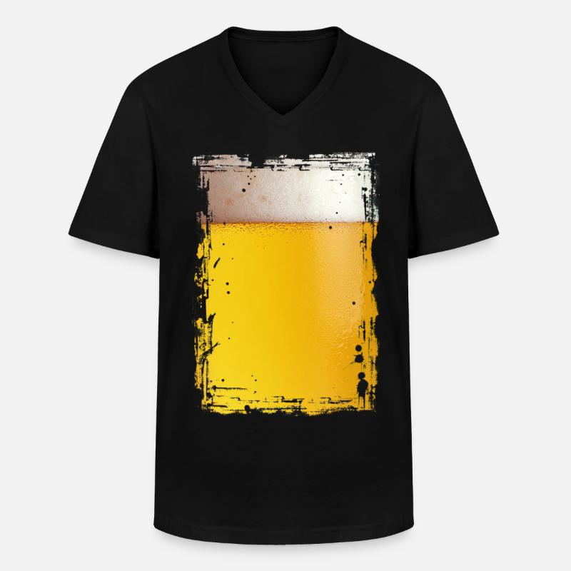 Bier - Männer-T-Shirt mit V-Ausschnitt - Schwarz