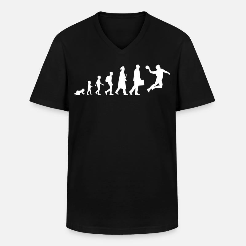 Evolution Handball - Männer-T-Shirt mit V-Ausschnitt - Schwarz