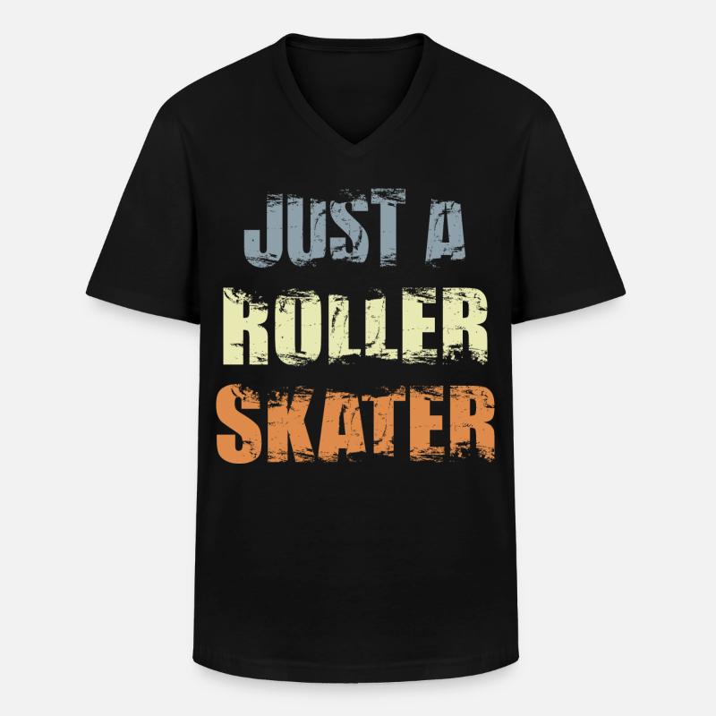 Lustiger Rollschuhläufer - Männer-T-Shirt mit V-Ausschnitt - Schwarz
