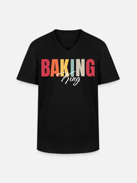 Baking King Baker King - Men's V-Neck T-Shirt - black