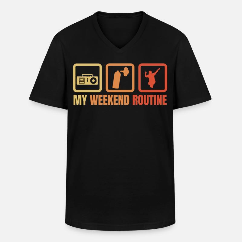 Break Dancer Weekend Routine - Men's V-Neck T-Shirt - black