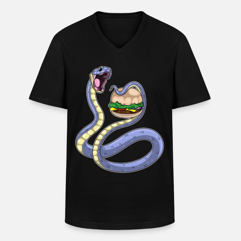 Schlange Burger - Männer-T-Shirt mit V-Ausschnitt - Schwarz