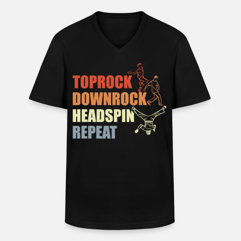 Breakdance Routine - Männer-T-Shirt mit V-Ausschnitt - Schwarz