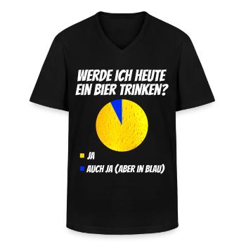 Werde ich heute Bier trinken Lustiges T-Shirt - Männer-T-Shirt mit V-Ausschnitt - Schwarz - Vorne - AI Model Male 178 dark (178cm)