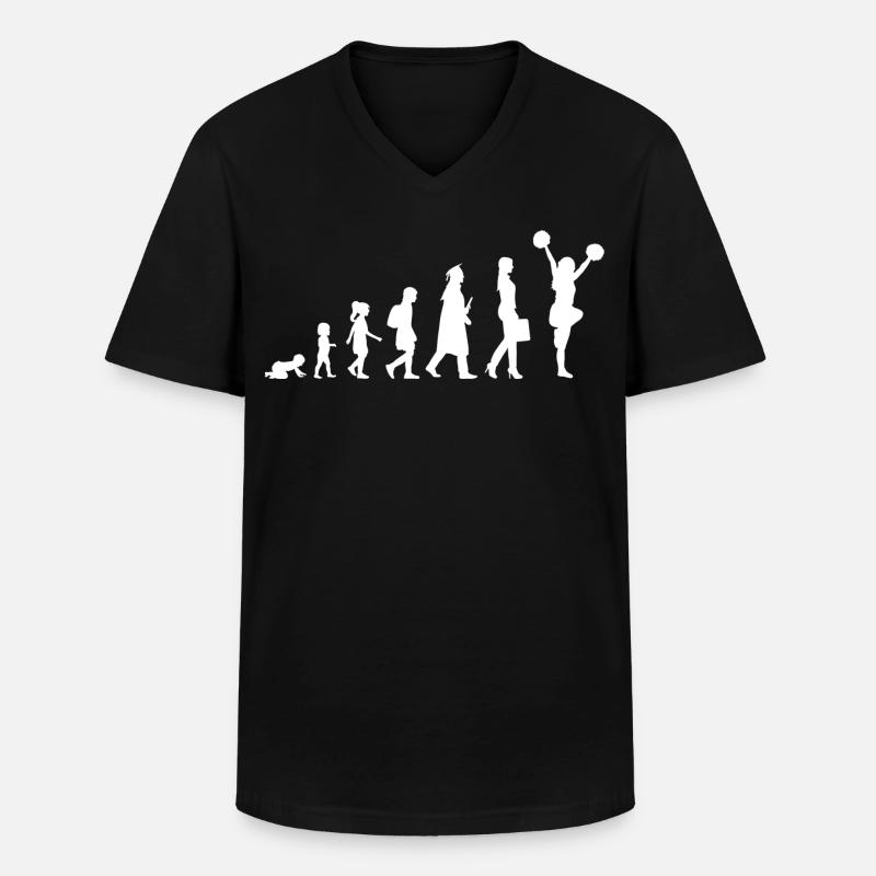 Evolution Of A Cheerleader - Männer-T-Shirt mit V-Ausschnitt - Schwarz