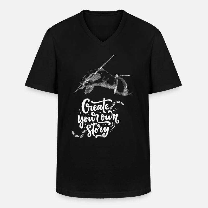 Handillustration mit inspirierender Botschaft - Männer-T-Shirt mit V-Ausschnitt - Schwarz