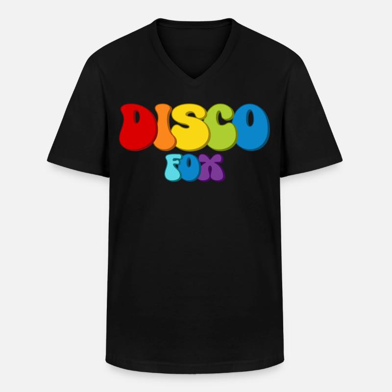 Disco Fox - Männer-T-Shirt mit V-Ausschnitt - Schwarz