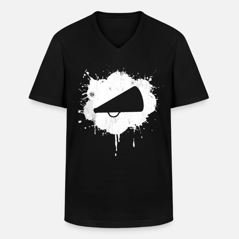Jubel Megaphon - Männer-T-Shirt mit V-Ausschnitt - Schwarz