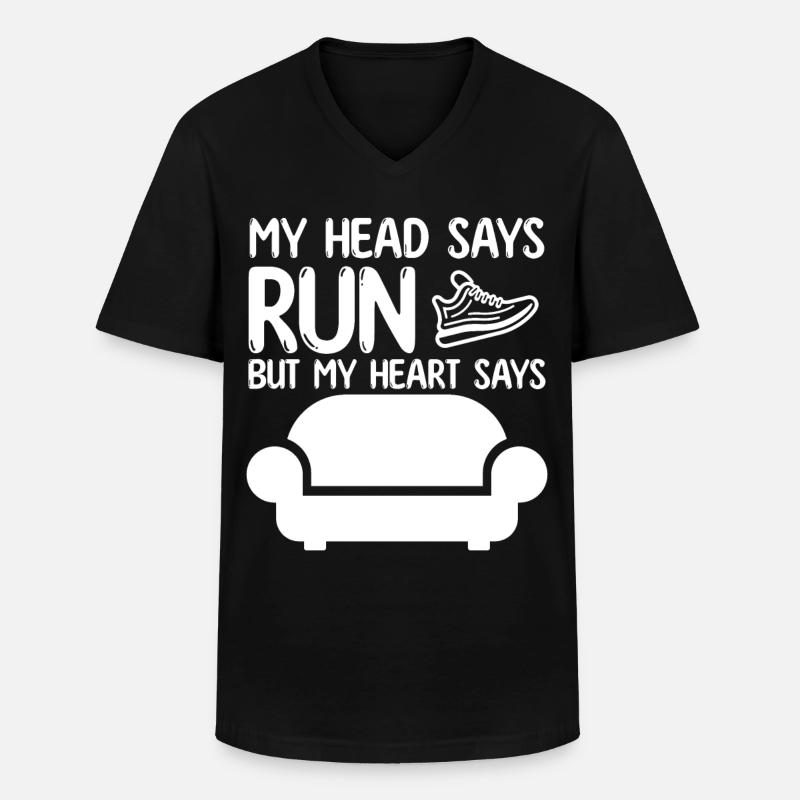 Antisportler Couch - Männer-T-Shirt mit V-Ausschnitt - Schwarz