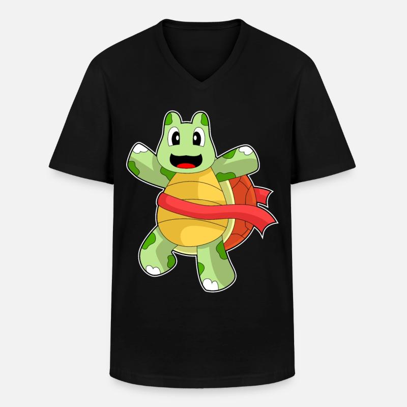 Schildkröte Sieger - Männer-T-Shirt mit V-Ausschnitt - Schwarz