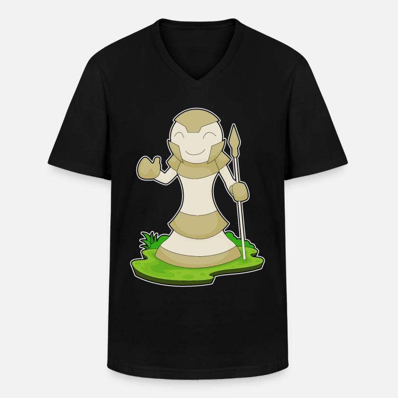 Schachfigur Bauer Schach - Männer-T-Shirt mit V-Ausschnitt - Schwarz