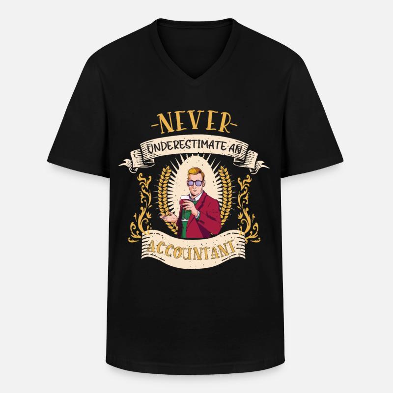 Cadeau drôle de comptabilité comptable - T-shirt col V Homme - noir
