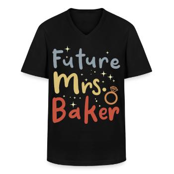Woman Baker Vintage Look - Men's V-Neck T-Shirt - black - Front - AI Model Male 178 dark (178cm)