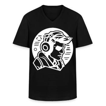 Amateurs de jeux vidéo - T-shirt col V Homme - noir - Devant - AI Model Male 178 dark (178cm)