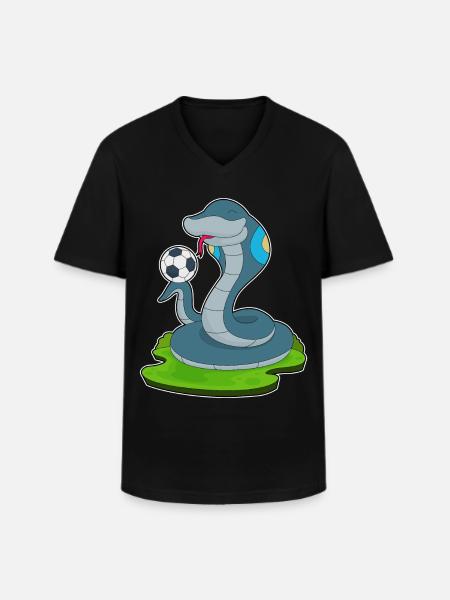 Snake Soccer Player Soccer - Men's V-Neck T-Shirt - black