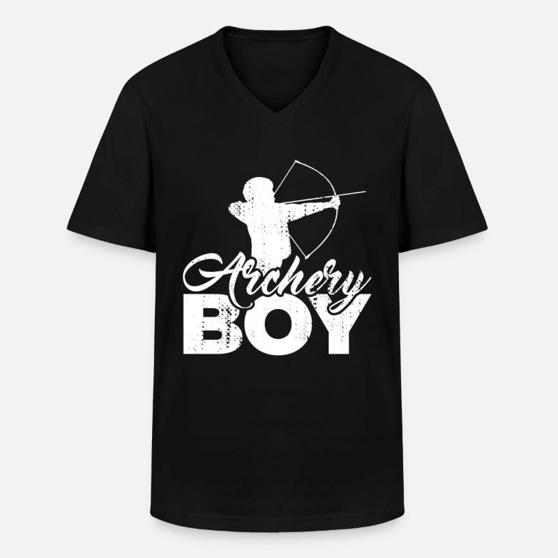 Kleiner Bogensportler - Männer-T-Shirt mit V-Ausschnitt - Schwarz