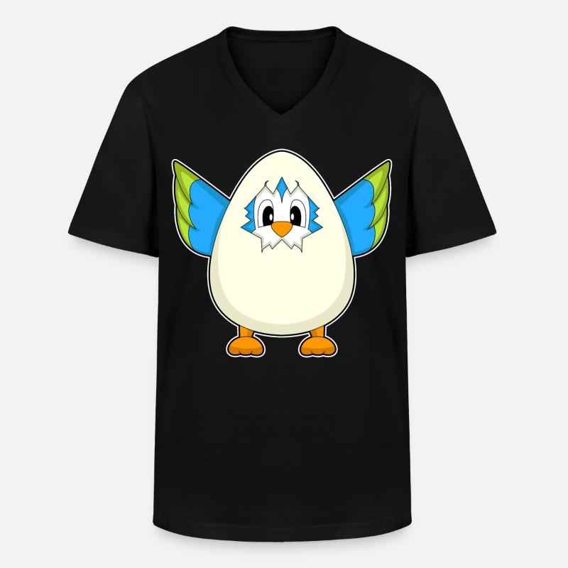 Papagei Ei - Männer-T-Shirt mit V-Ausschnitt - Schwarz