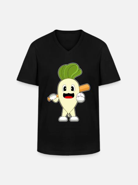 Radish Baseball Baseball Bat - Men's V-Neck T-Shirt - black