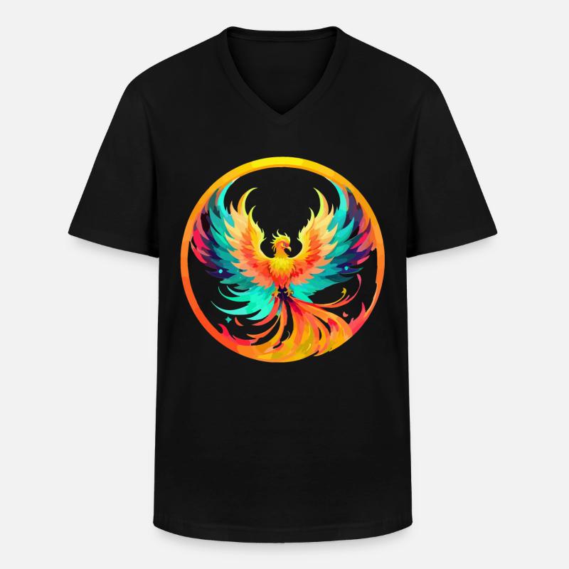 Phoenix Phönix - Männer-T-Shirt mit V-Ausschnitt - Schwarz