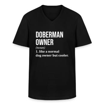 Doberman Doberman Doberman - Men's V-Neck T-Shirt - black - Front - AI Model Male 178 dark (178cm)