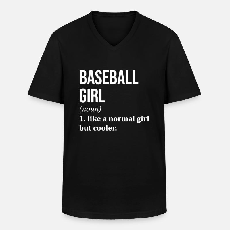 Baseball - Männer-T-Shirt mit V-Ausschnitt - Schwarz