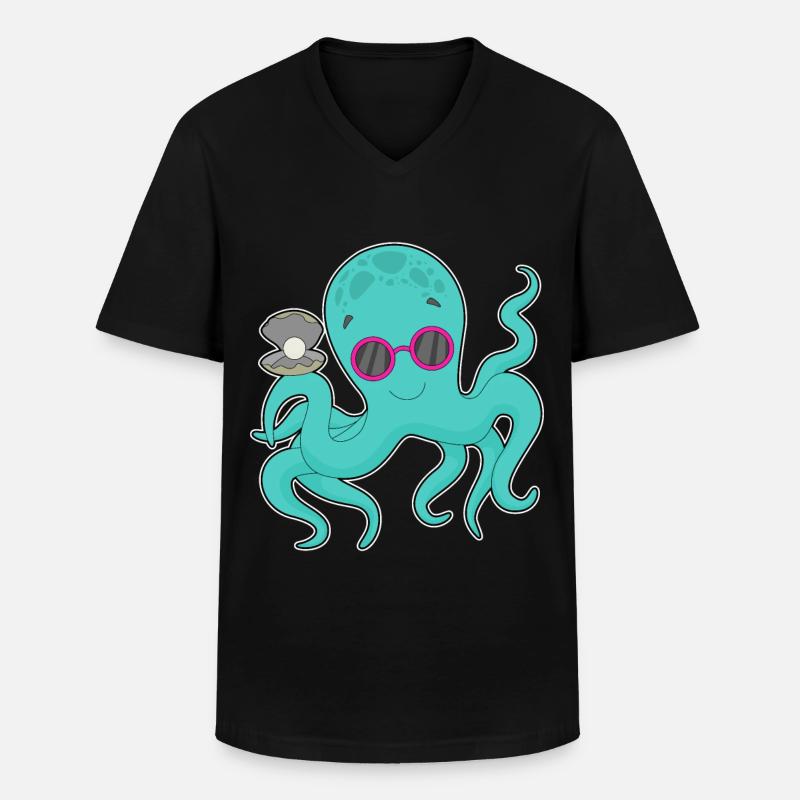 Octopus Bead - Men's V-Neck T-Shirt - black