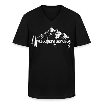 Alpenüberquerung - Männer-T-Shirt mit V-Ausschnitt - Schwarz - Vorne - AI Model Male 178 dark (178cm)