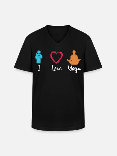 I love yoga - Men's V-Neck T-Shirt - black