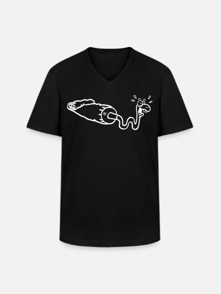 White snake and gouache tube - Men's V-Neck T-Shirt - black