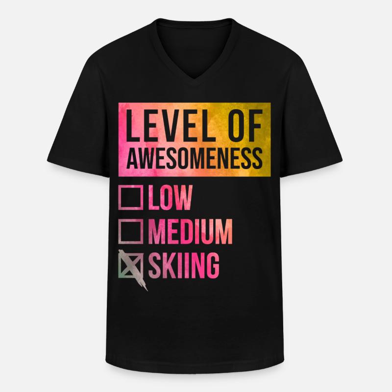 Ski - Men's V-Neck T-Shirt - black