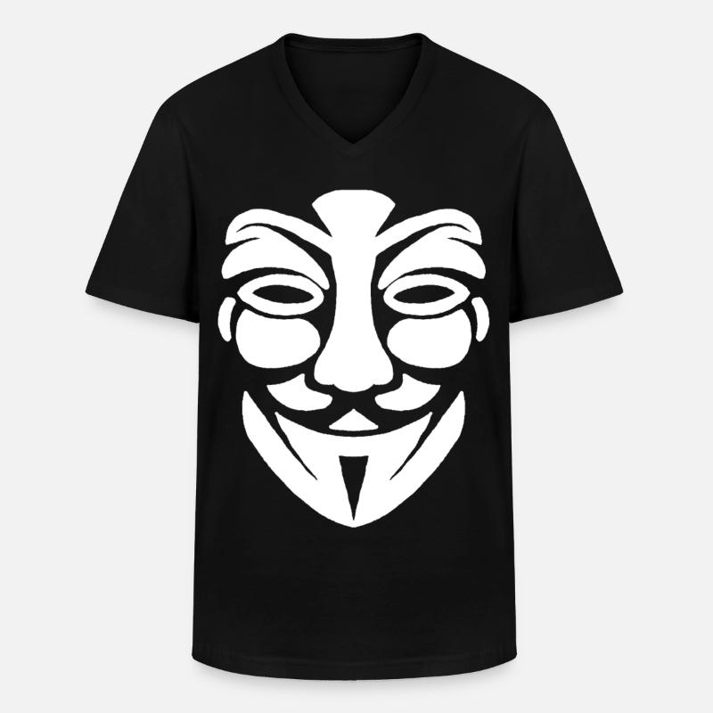 Anonymes Gesicht - Männer-T-Shirt mit V-Ausschnitt - Schwarz