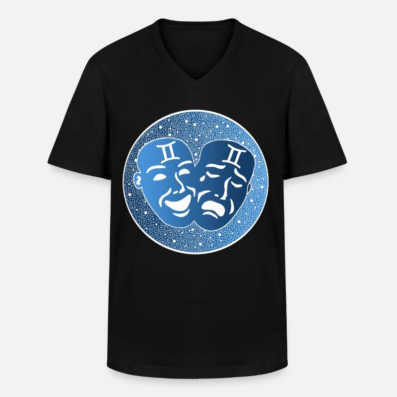 Zwillinge Sternzeichen - Männer-T-Shirt mit V-Ausschnitt - Schwarz