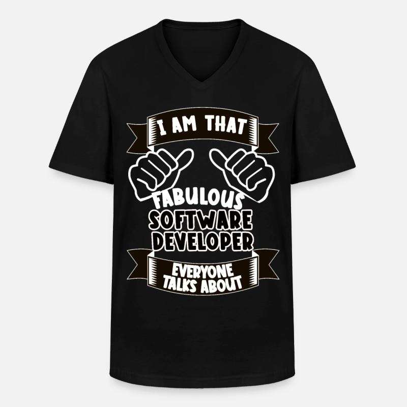 Softwareentwickler Lustiger Spruch Geschenk - Männer-T-Shirt mit V-Ausschnitt - Schwarz