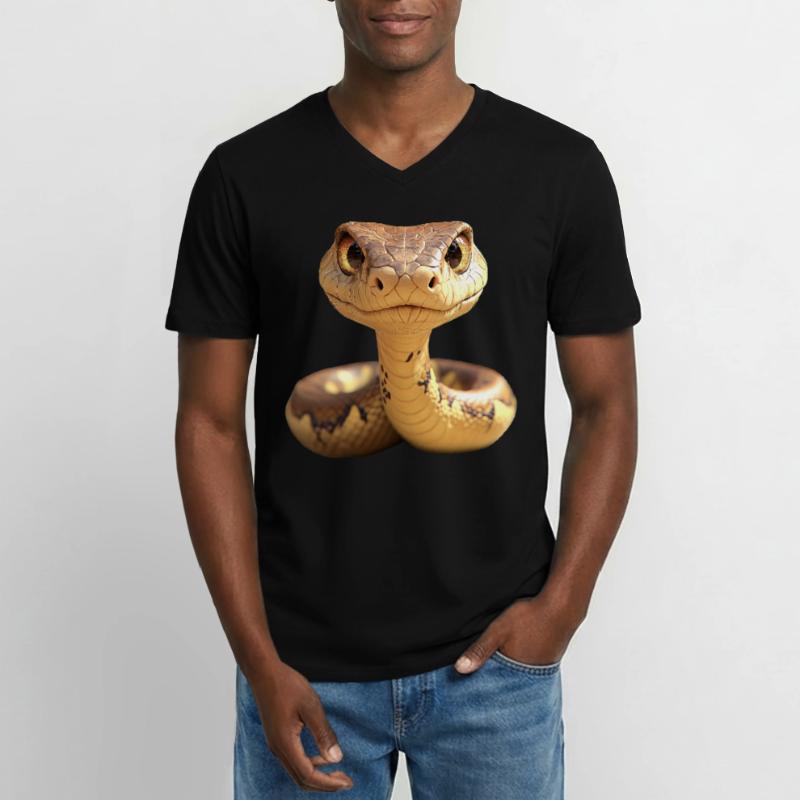 Serpent Python Cobra Mamba Serpent à sonnettes Serpent T-shirt col V Homme