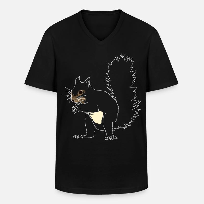 Eichhörnchen lineart - Männer-T-Shirt mit V-Ausschnitt - Schwarz