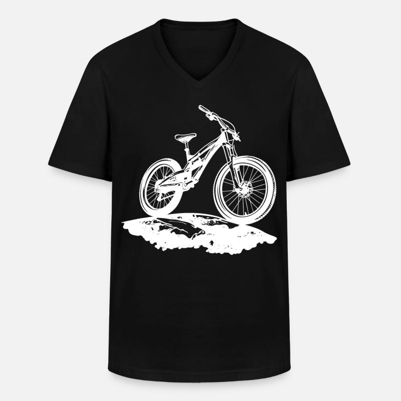 Mountainbiker - Männer-T-Shirt mit V-Ausschnitt - Schwarz