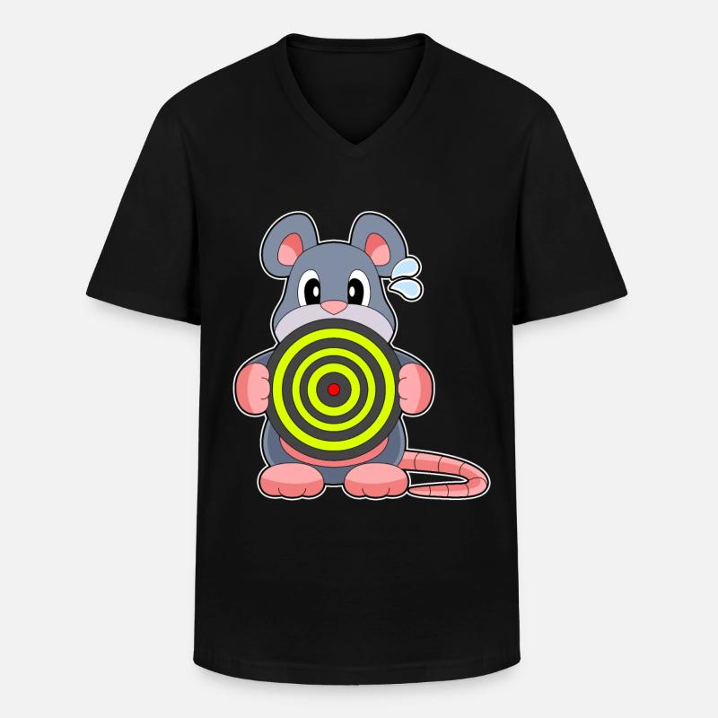 Maus Dart Dartpfeil - Männer-T-Shirt mit V-Ausschnitt - Schwarz