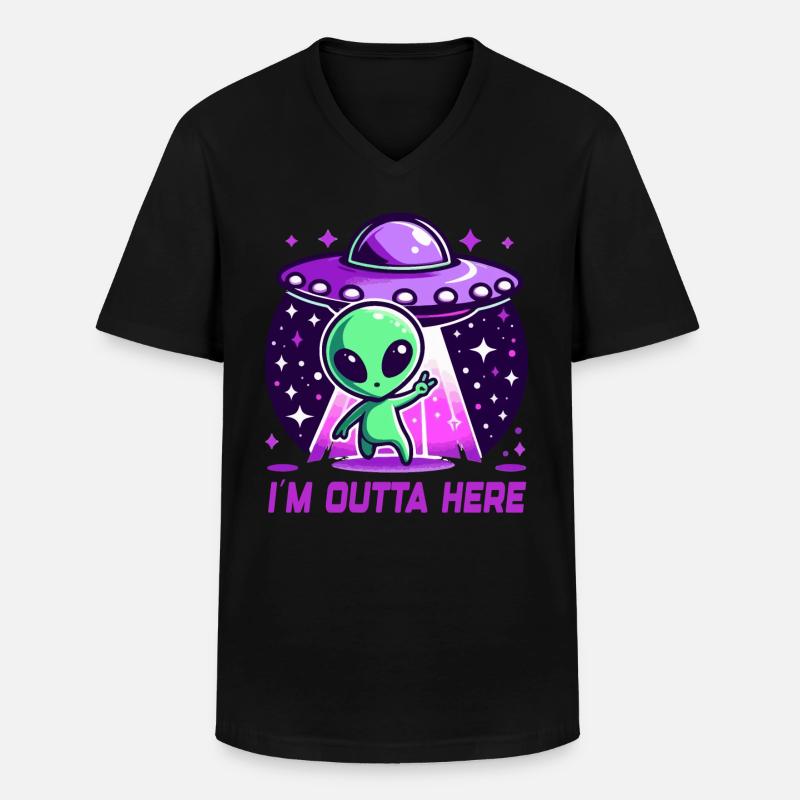 Alien I'm Outta Here Außerirdische - Männer-T-Shirt mit V-Ausschnitt - Schwarz