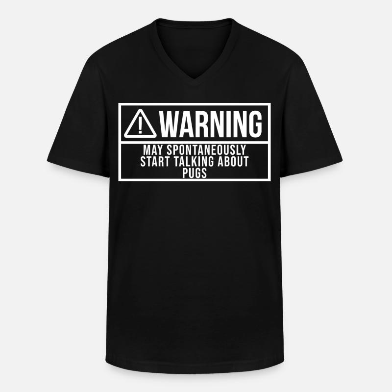 Mops - Männer-T-Shirt mit V-Ausschnitt - Schwarz